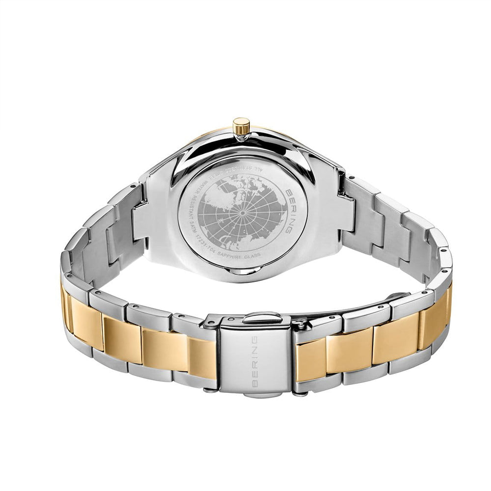 Ladies Bering Ultra Slim Polished / Brushed Silver Gold Watch 7231-704