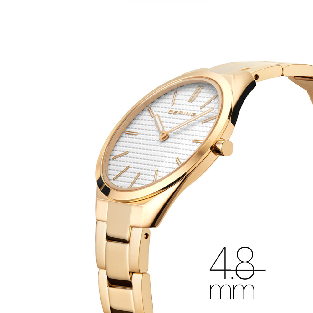 Ladies Bering Gold Ultra Slim Quartz Bracelet Watch, 17231-734