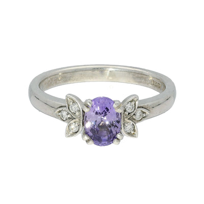 Platinum Lilac Sapphire & Diamond Ring
