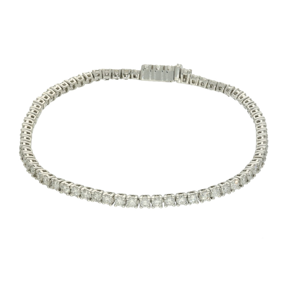9ct White Gold Laboratory-Grown Diamond Tennis Bracelet - 3.00ct