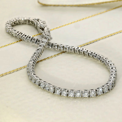 9ct White Gold Laboratory-Grown Diamond Tennis Bracelet - 3.00ct