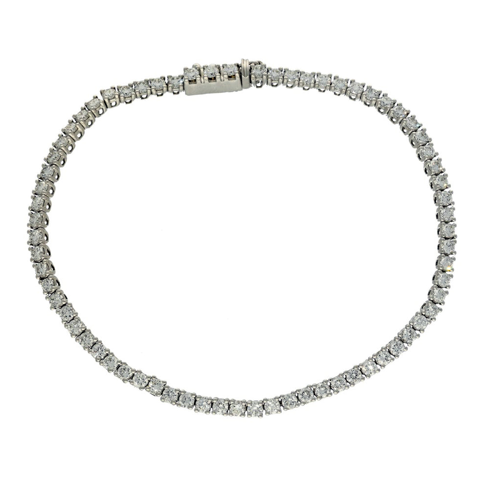 9ct White Gold Laboratory-Grown Diamond Tennis Bracelet - 3.00ct