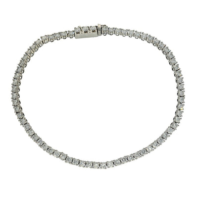 9ct White Gold Laboratory-Grown Diamond Tennis Bracelet - 3.00ct