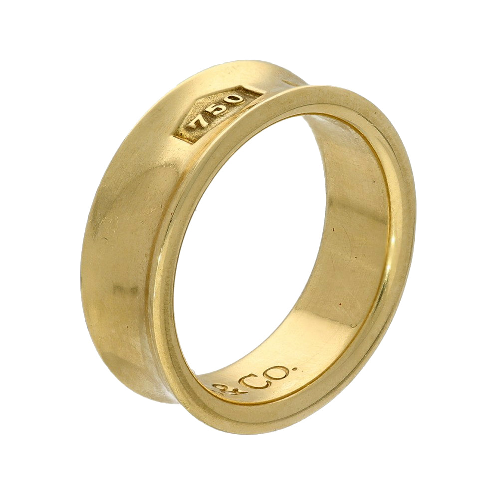 Pre-loved 18ct Yellow Gold Tiffany Co 1837 Medium Ring Band Size