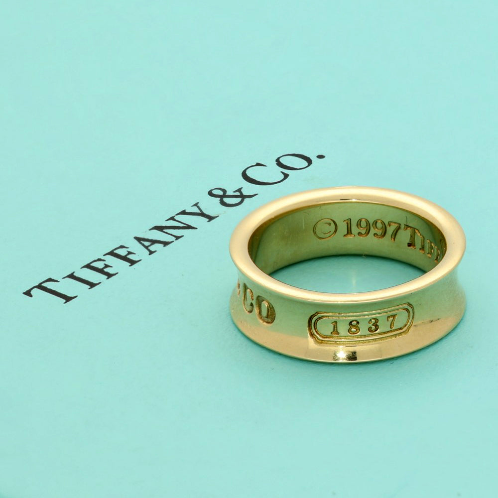 Pre-loved 18ct Yellow Gold Tiffany Co 1837 Medium Ring Band Size