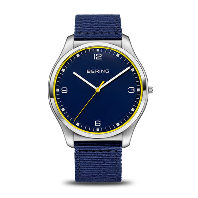 Bering Men's Ultra Slim Watch, Blue Dial and Blue Nato Strap 18342-507