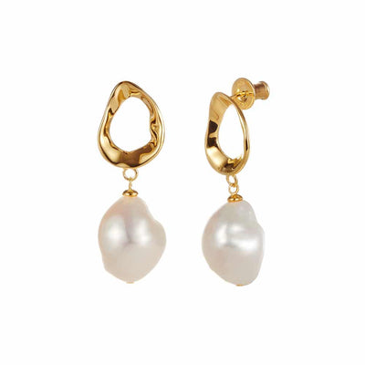 Jersey Pearl Baroque Oval Drop Earrings 1871326