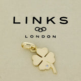 Pre-loved Links of London Solid 18ct Yellow Gold & Diamond Clover Charm
