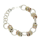 Pre-loved Links of London Silver, Rose & Yellow Gold Aurora Cluster Bracelet
