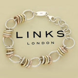 Pre-loved Links of London Silver, Rose & Yellow Gold Aurora Cluster Bracelet