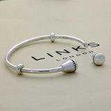 Pre-loved Links of London Silver Amulet Silver Cuff Bangle 5010.3440