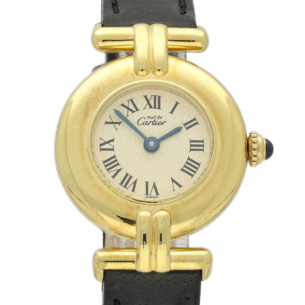 Pre-owned Must De Cartier Gold Plated Quartz Watch Boxed M#590002