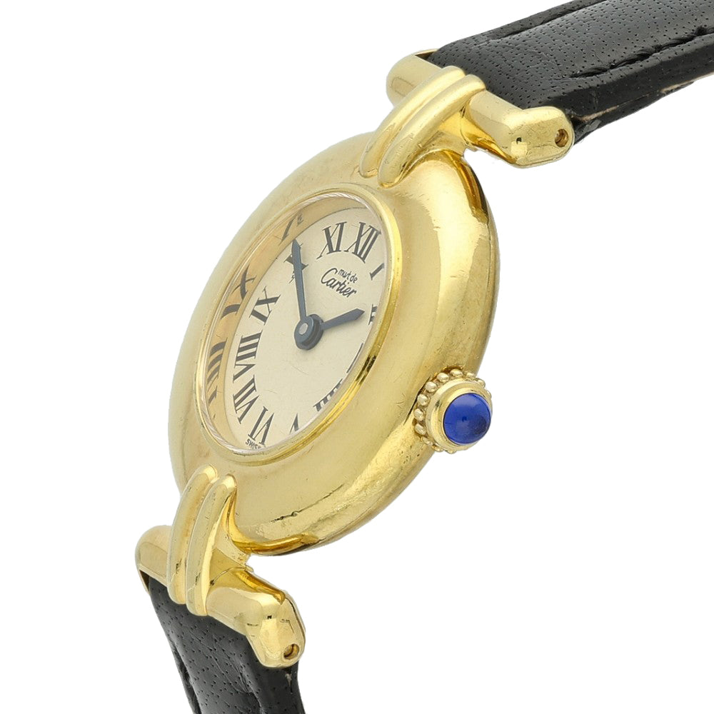 Pre-owned Must De Cartier Gold Plated Quartz Watch Boxed M#590002