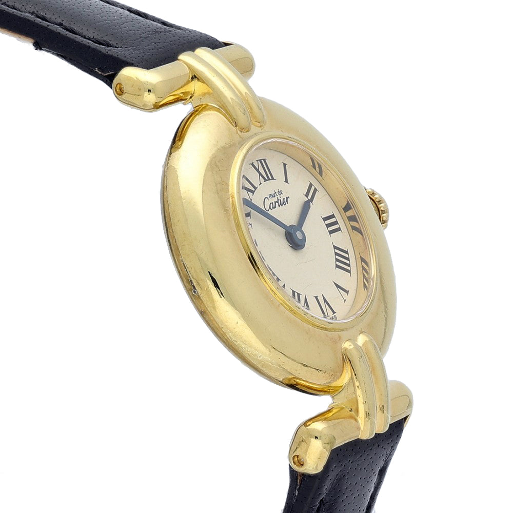 Pre-owned Must De Cartier Gold Plated Quartz Watch Boxed M#590002