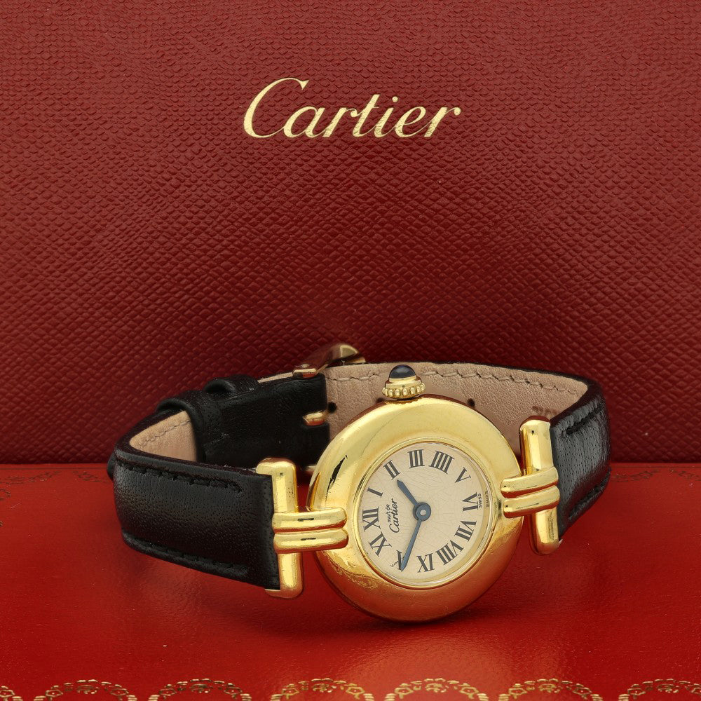 Pre-owned Must De Cartier Gold Plated Quartz Watch Boxed M#590002