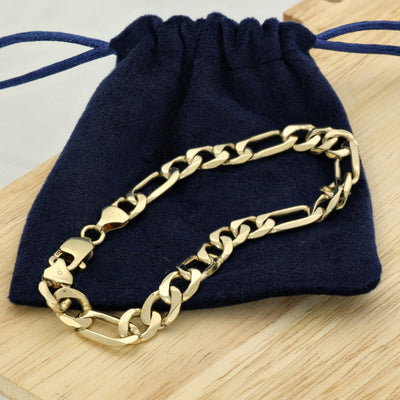 Pre-loved Men's 9ct Yellow Gold Figaro Curb Bracelet 15g
