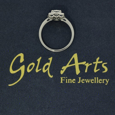 Pre-owned Platinum Certificated Diamond & Sapphire Halo Ring