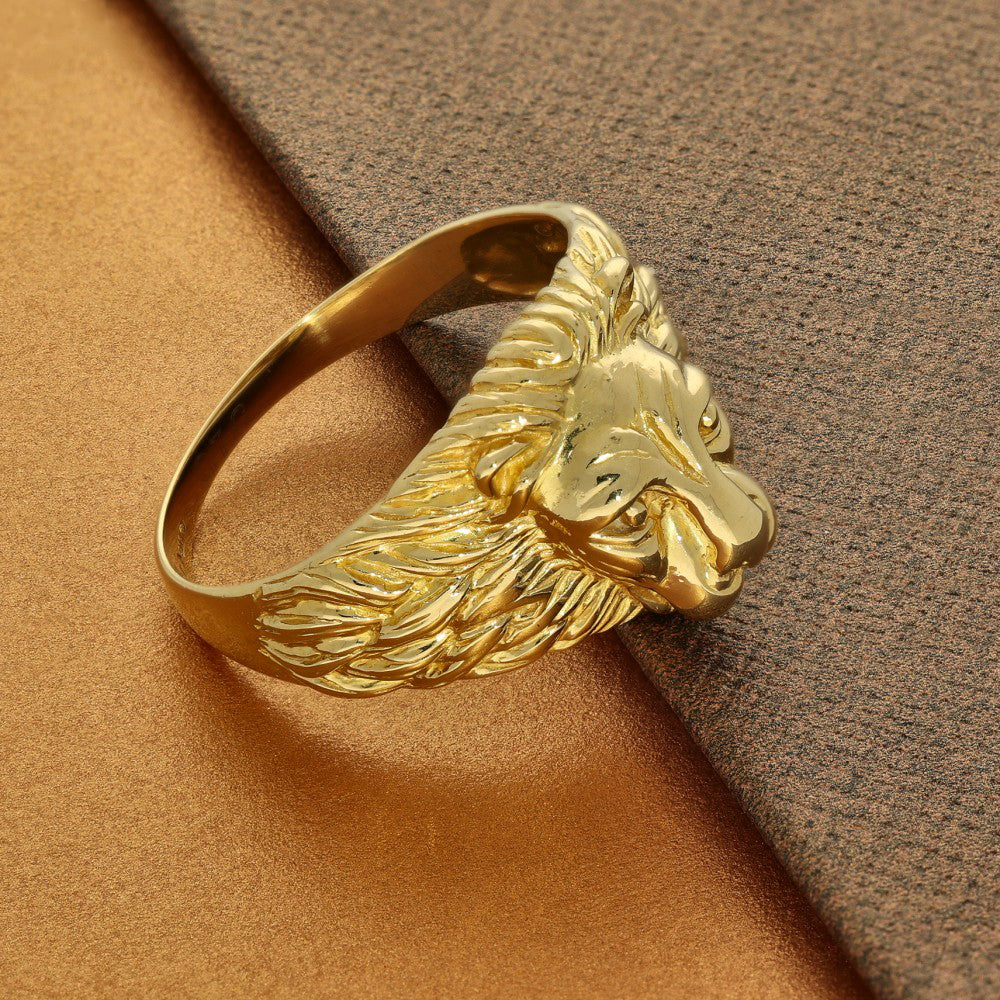 Pre-owned 22ct Yellow Gold Lion Head Ring