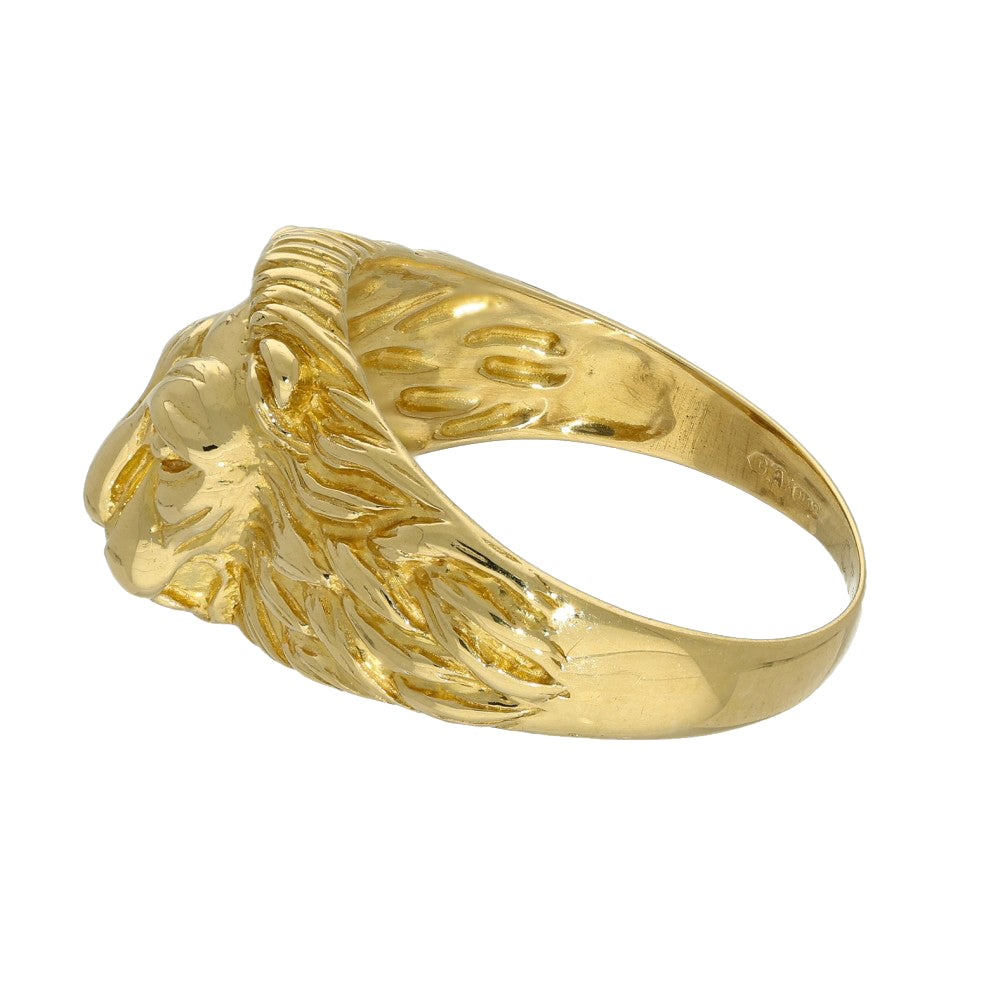 Pre-owned 22ct Yellow Gold Lion Head Ring
