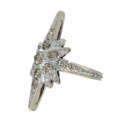Pre-owned 18ct White Gold 1.25ct Cinnamon Diamond North Star Ring