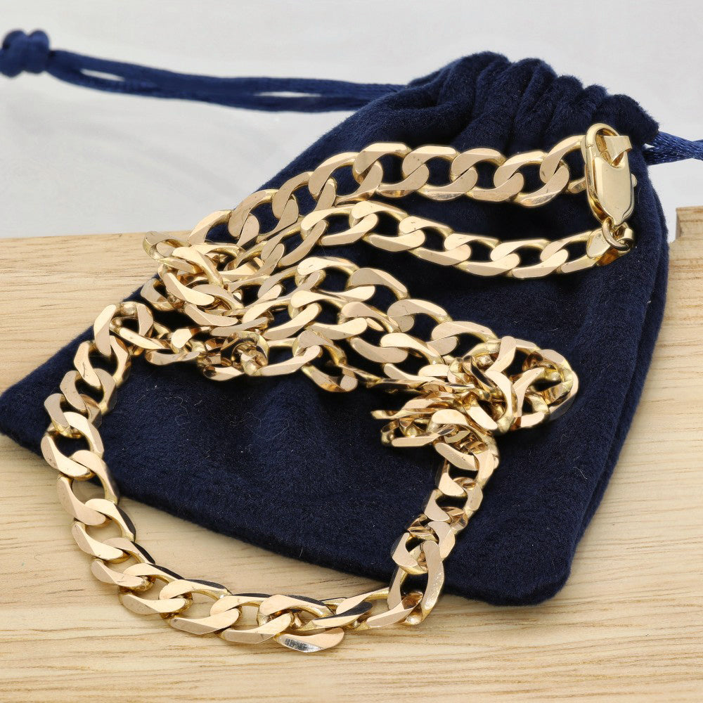 Pre-owned 9ct Yellow Gold 22" Curb Chain 29g