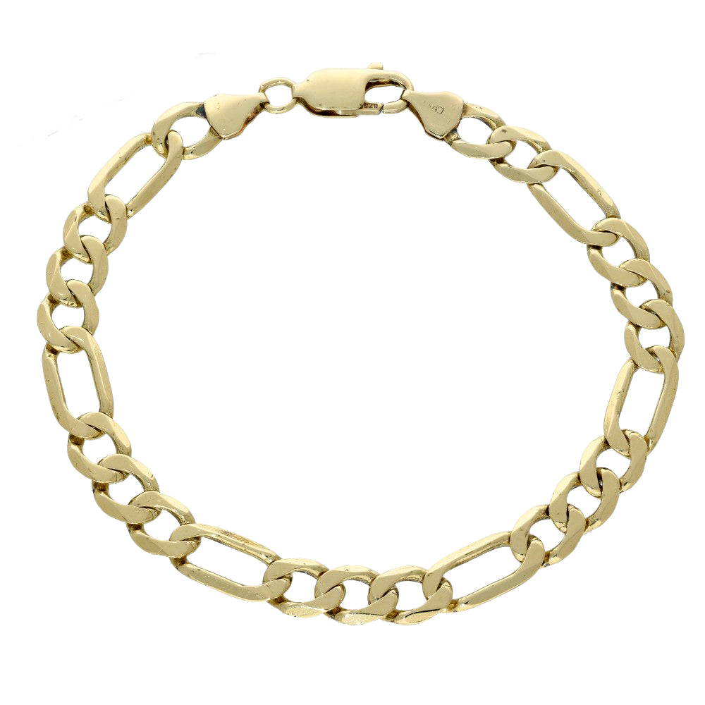 Pre-loved Men's 9ct Yellow Gold Figaro Curb Bracelet 15g