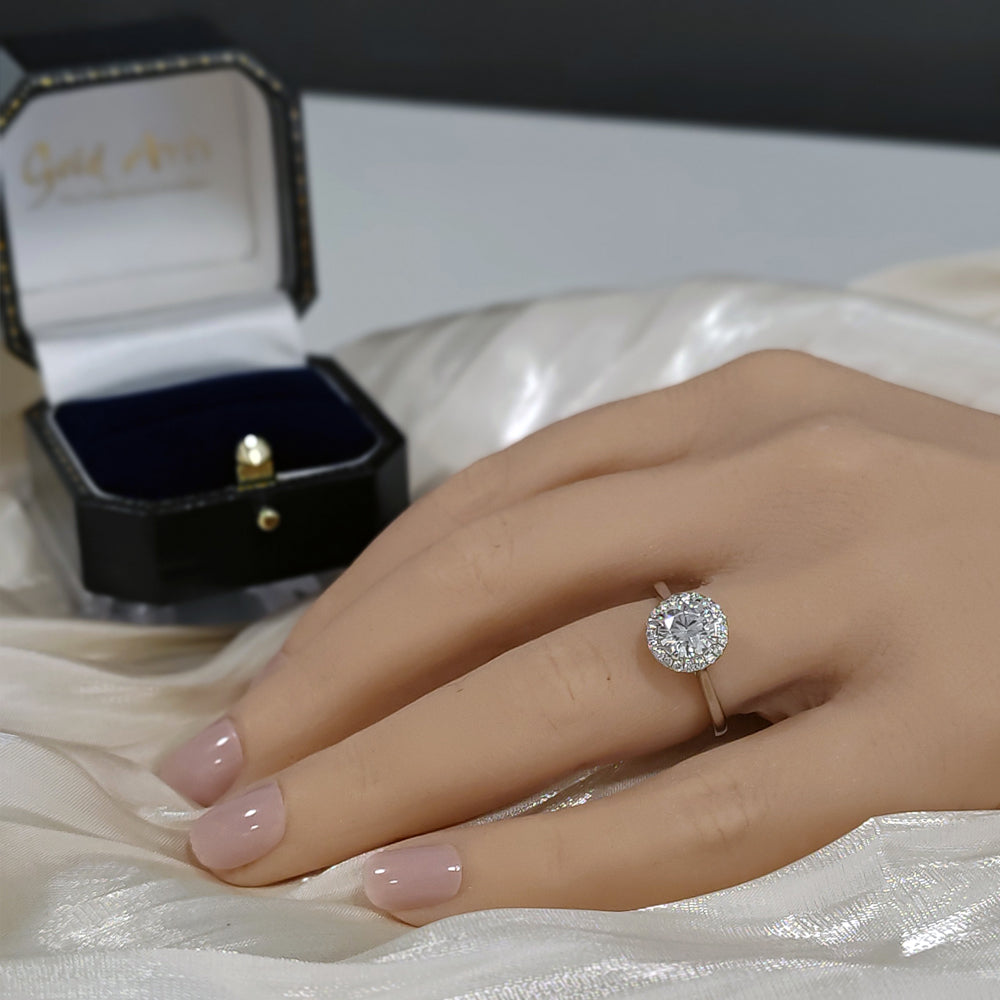 Platinum Laboratory-Grown 1ct Diamond Halo Ring