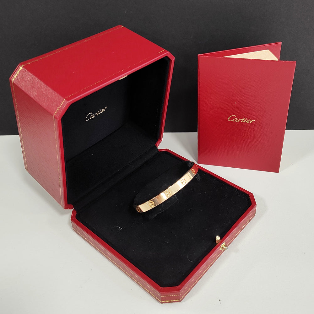 Pre-owned 18ct Yellow Gold Cartier LOVE Bangle, Open, Classic Model Size 19 Torque Bracelet