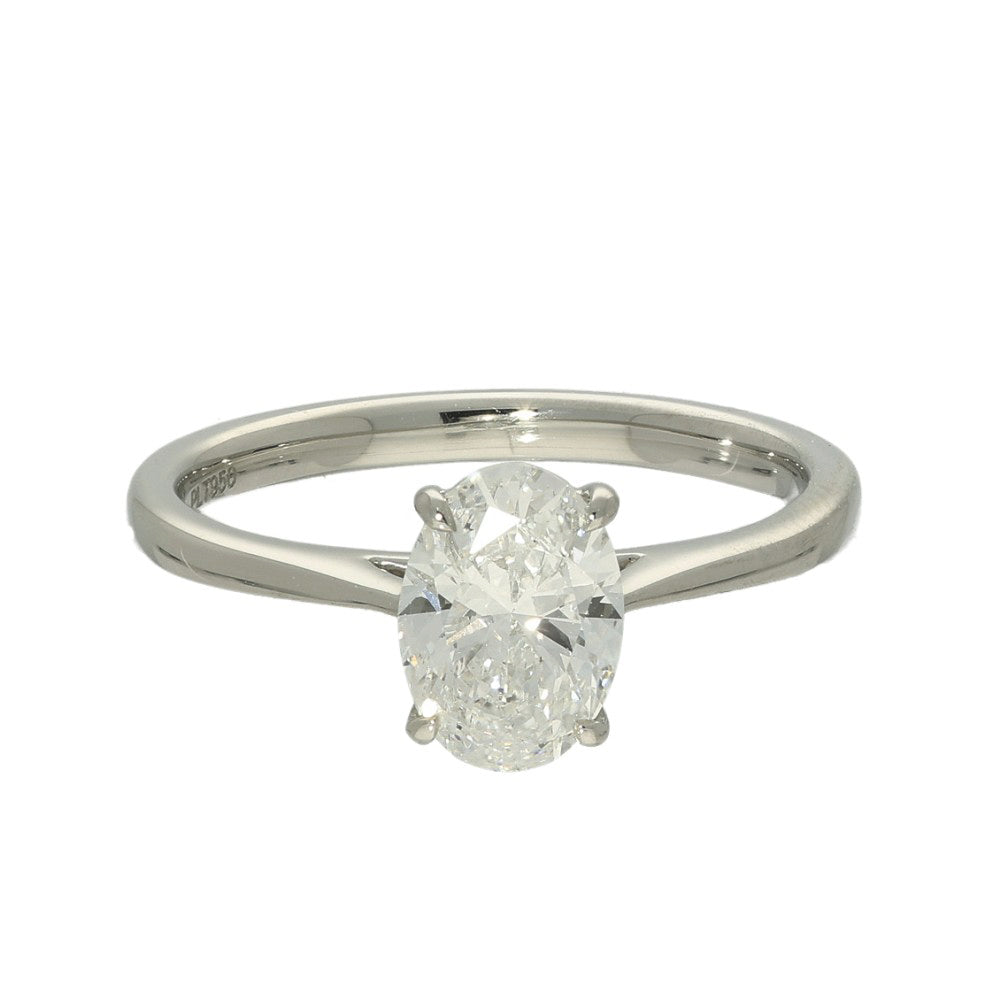 Platinum Laboratory-Grown 1.25ct Oval Cut Diamond Solitaire Ring