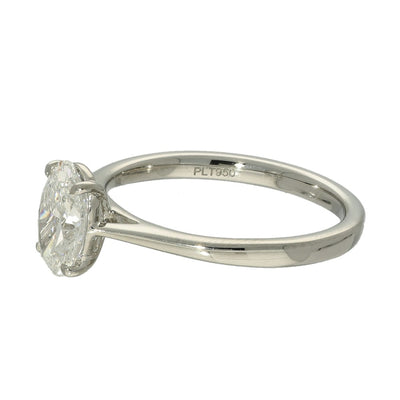 Platinum Laboratory-Grown 1.25ct Oval Cut Diamond Solitaire Ring