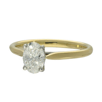 18ct Yellow Gold Certificated 0.80ct Oval Diamond Solitaire