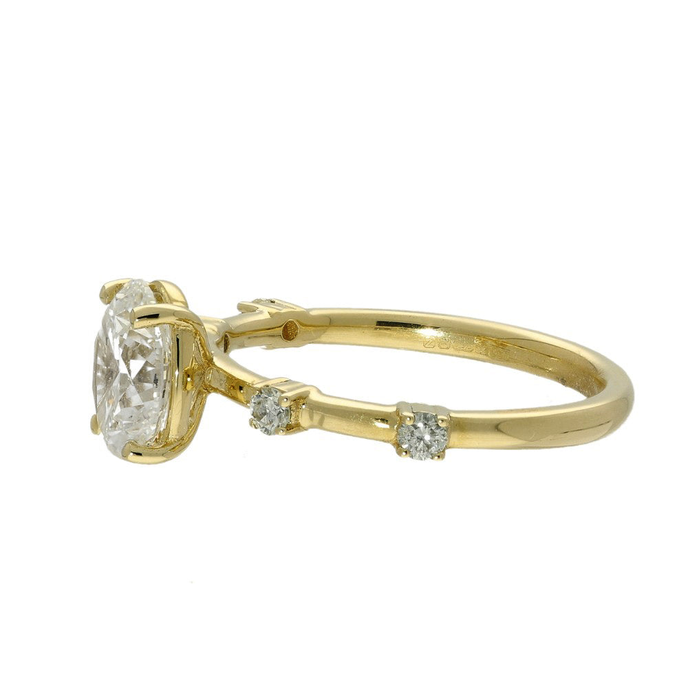 18ct Yellow Gold Certificated 1.20ct Oval Diamond Solitaire Ring