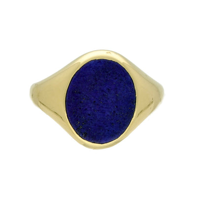 Vintage 18ct Yellow Gold Lapis Lazuli Signet Ring 1960's
