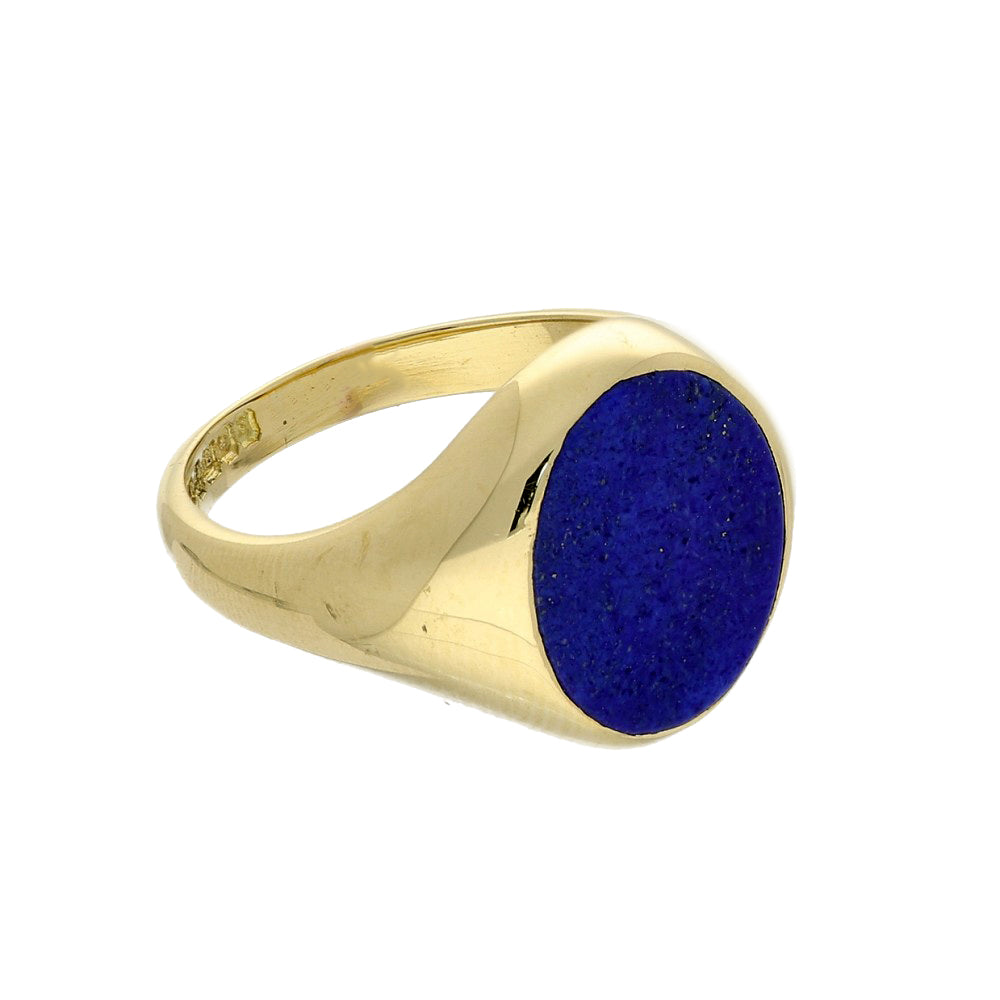 Vintage 18ct Yellow Gold Lapis Lazuli Signet Ring 1960's