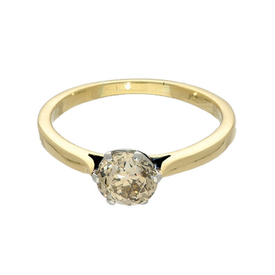 Antique 0.98ct Old Cut Diamond VVS Cinnamon Solitaire Engagement Ring