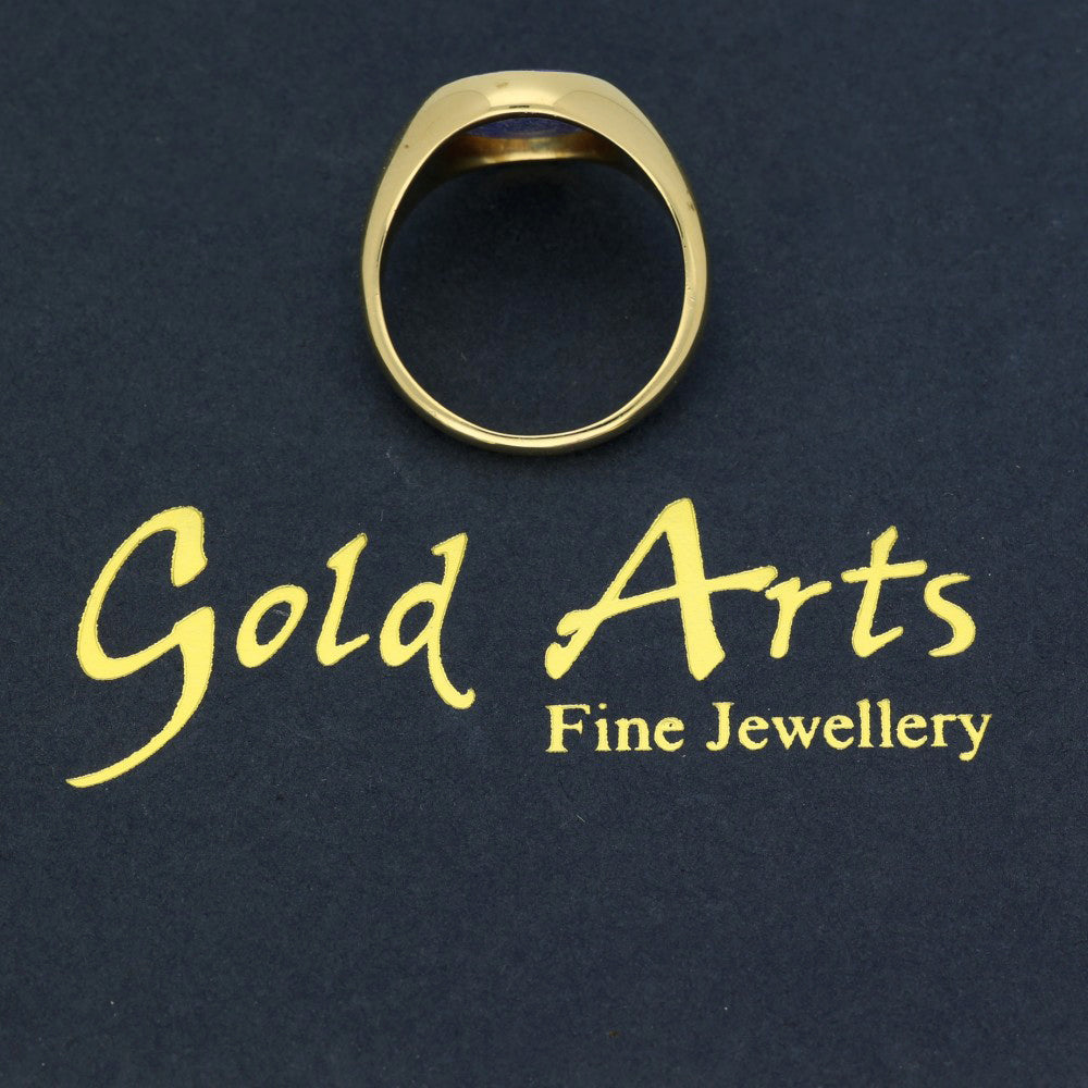 Vintage 18ct Yellow Gold Lapis Lazuli Signet Ring 1960's