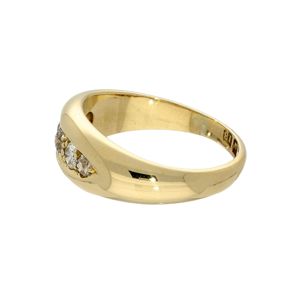 Vintage 18ct Yellow Gold Old Cut Diamond Gypsy Ring