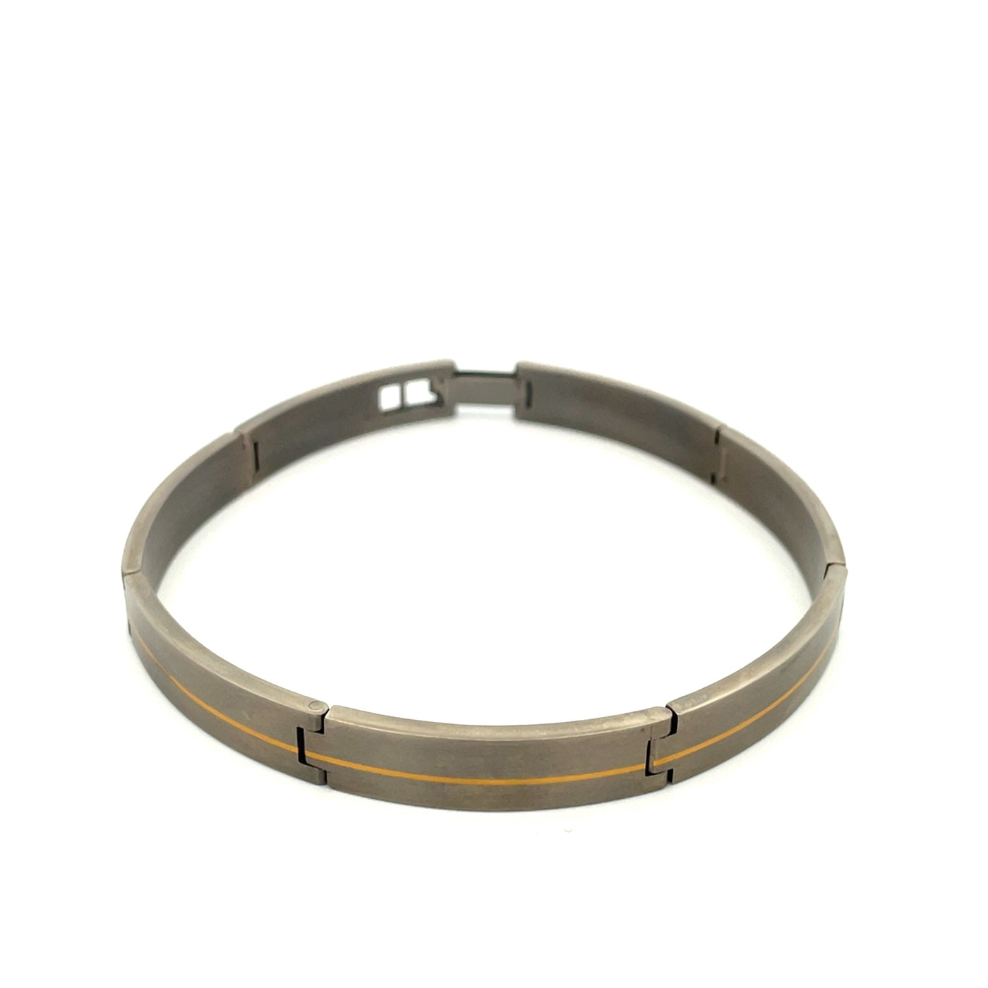 Titanium & Yellow Gold Linked Bracelet - Large