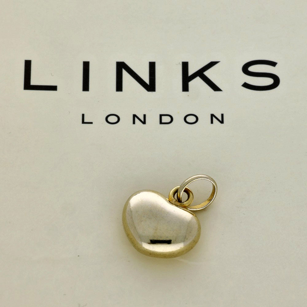 Pre-loved Links of London Yellow Gold Plated Silver Love Heart Charm