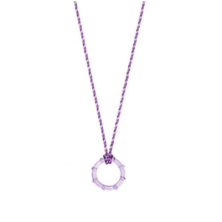 Lalique Soulmates Pendant Necklace Mauve Crystal