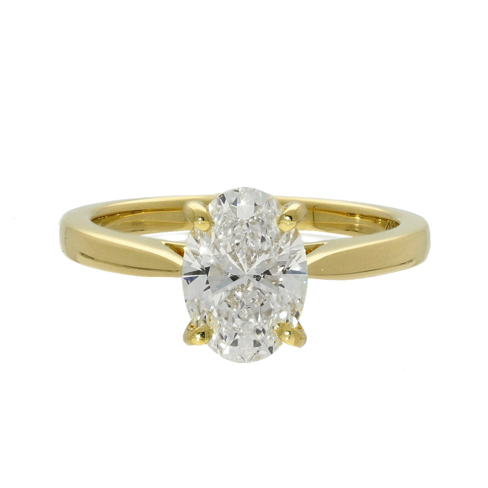 18ct Yellow Gold Laboratory-Grown 1.58ct Oval Diamond Solitaire Ring