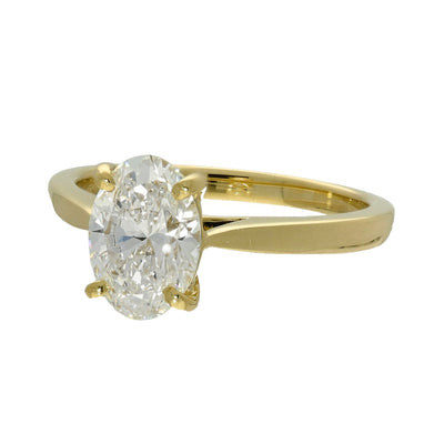 18ct Yellow Gold Laboratory-Grown 1.58ct Oval Diamond Solitaire Ring