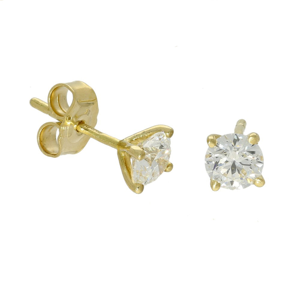 18ct Yellow Gold Laboratory-Grown Diamond Stud Earrings 1.08ct