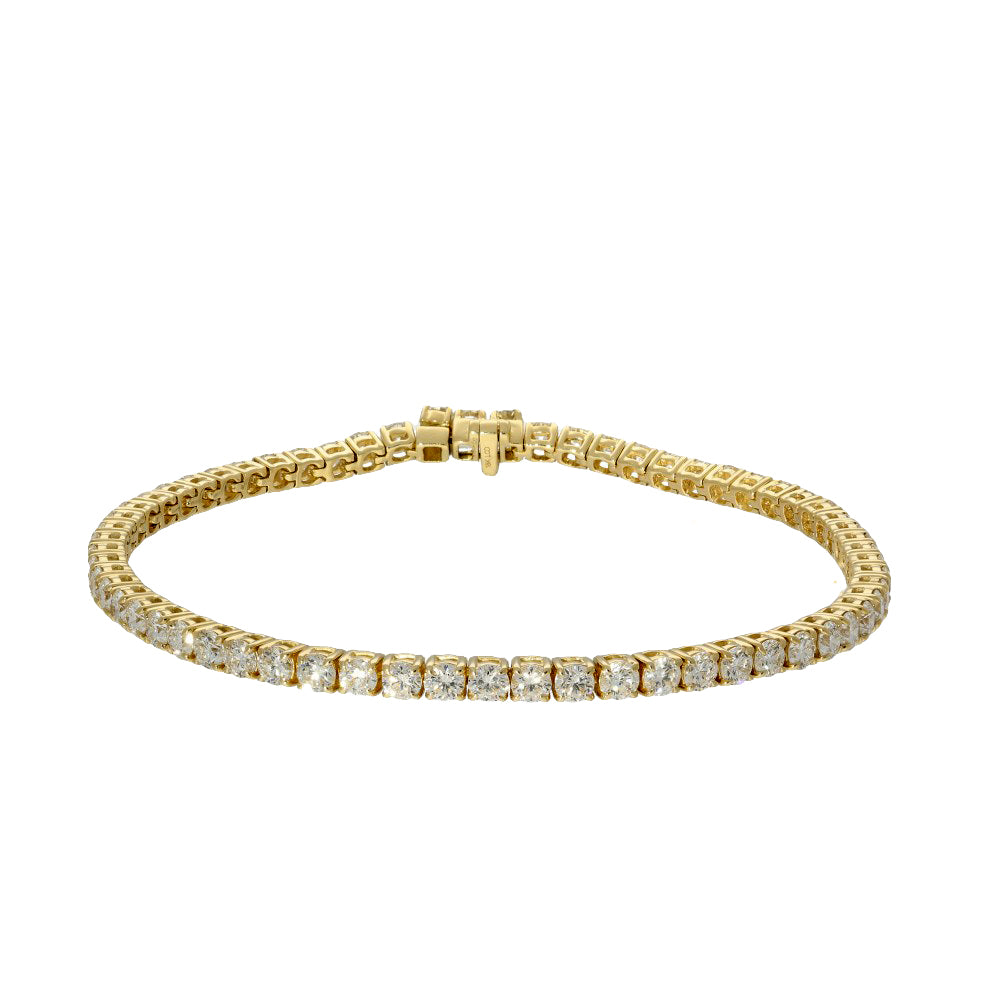 18ct Yellow Gold Laboratory-Grown Diamond Tennis Bracelet - 5.00ct