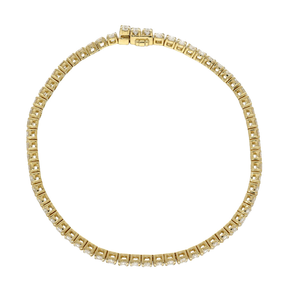 18ct Yellow Gold Laboratory-Grown Diamond Tennis Bracelet - 5.00ct
