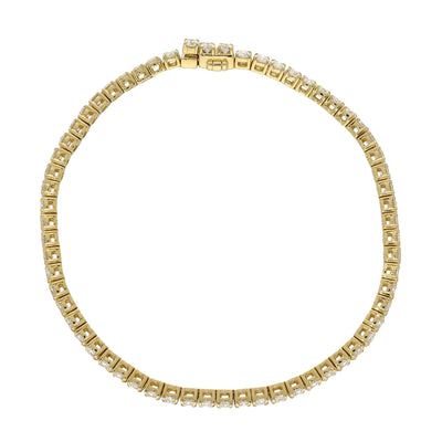 18ct Yellow Gold Laboratory-Grown Diamond Tennis Bracelet - 5.00ct