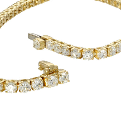 18ct Yellow Gold Laboratory-Grown Diamond Tennis Bracelet - 5.00ct