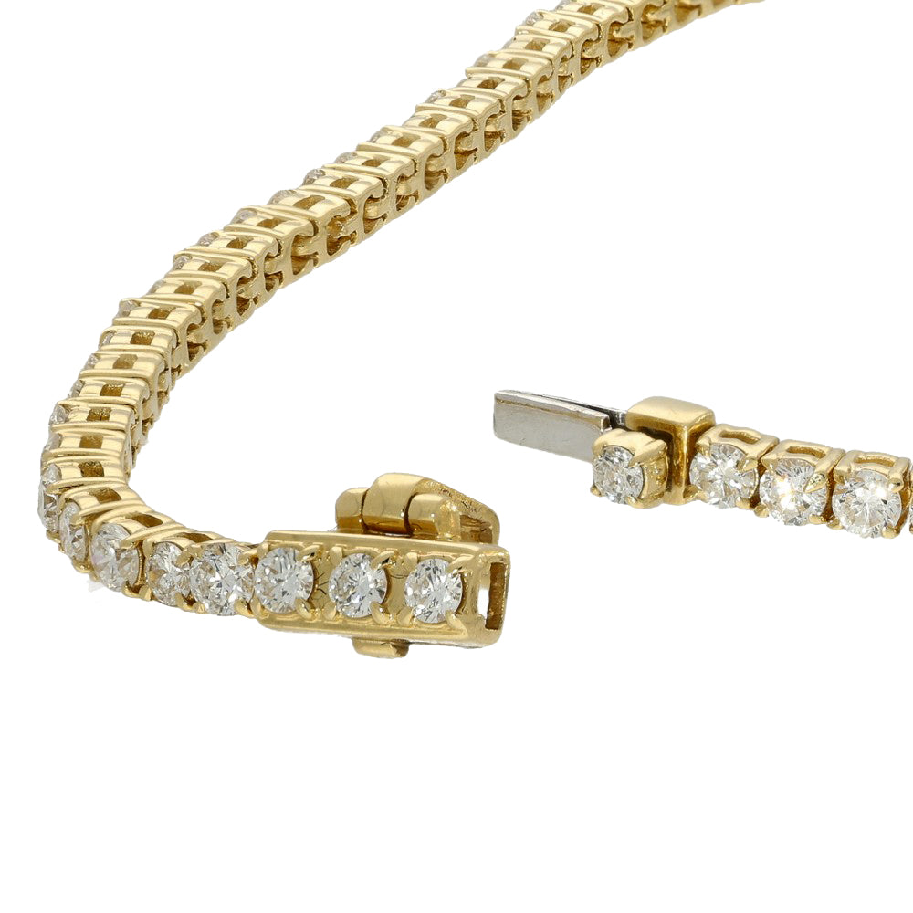 18ct Yellow Gold Laboratory-Grown Diamond Tennis Bracelet - 3.00ct