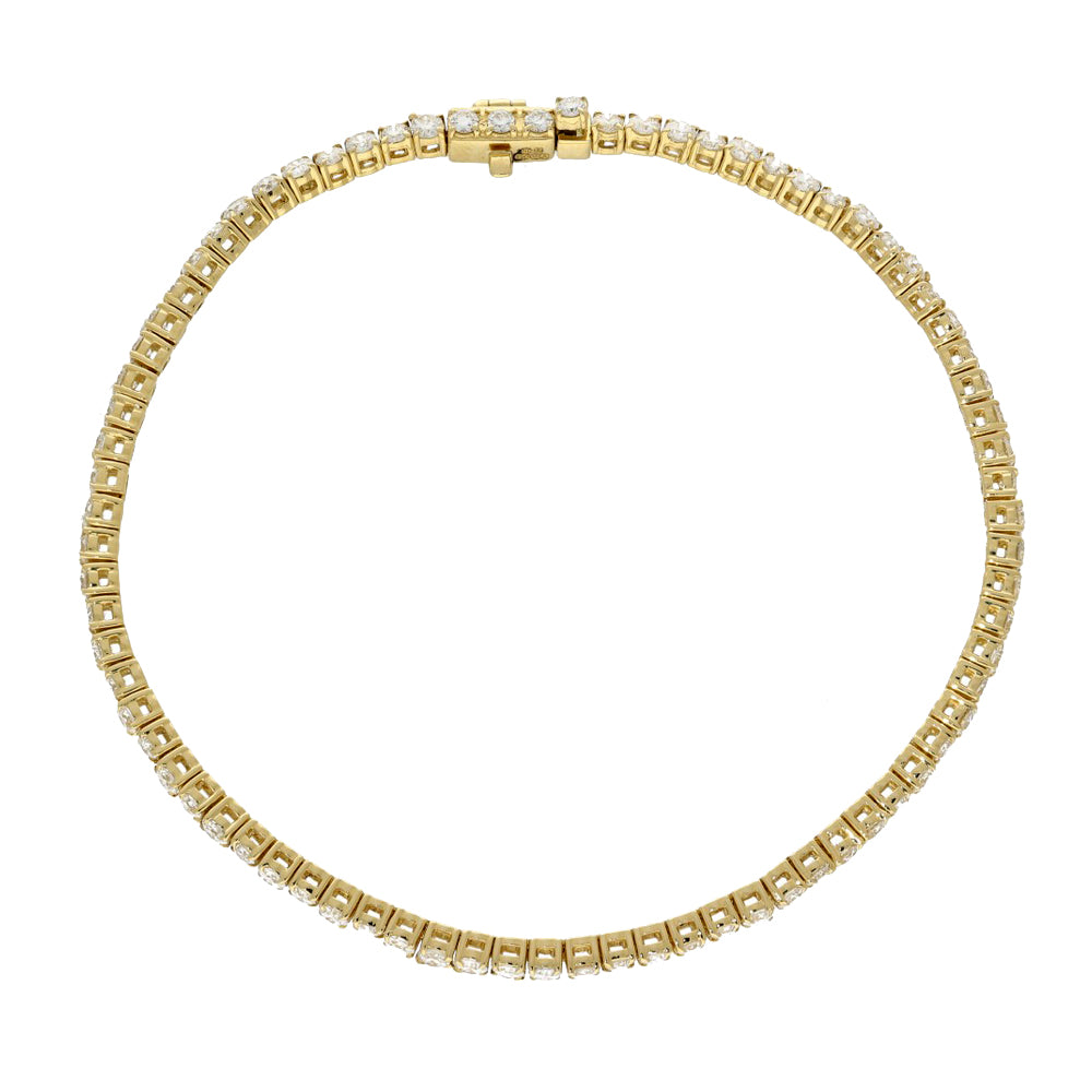 18ct Yellow Gold Laboratory-Grown Diamond Tennis Bracelet - 3.00ct