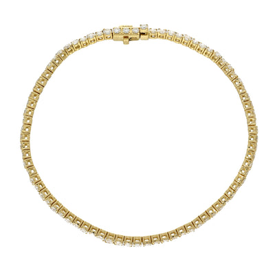 18ct Yellow Gold Laboratory-Grown Diamond Tennis Bracelet - 3.00ct
